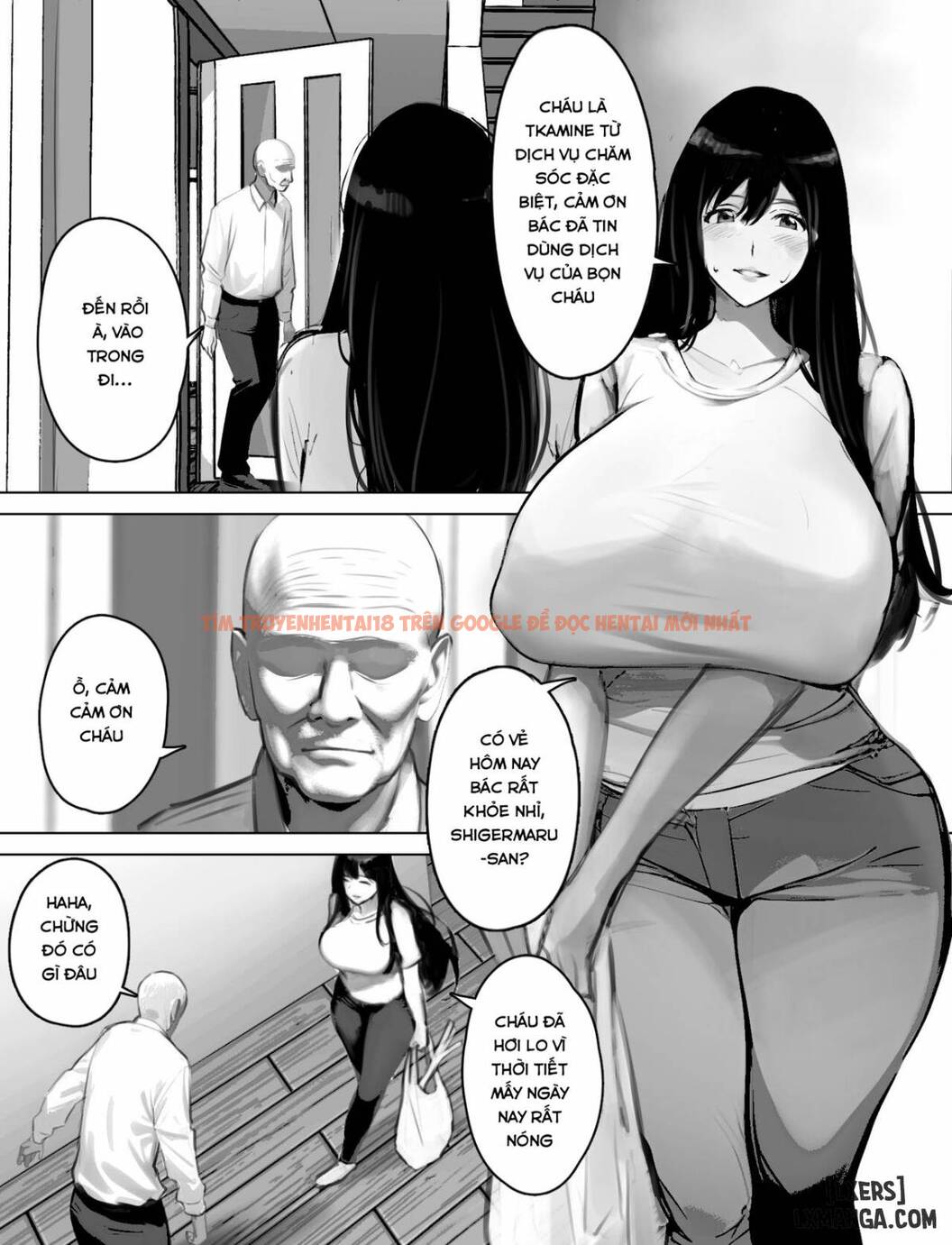 Trang truyện 2 trong truyện tranh Bakunyuu Home Helper No Ecchi Na Houmon Kaigo - One Shot - hentai24h.pro