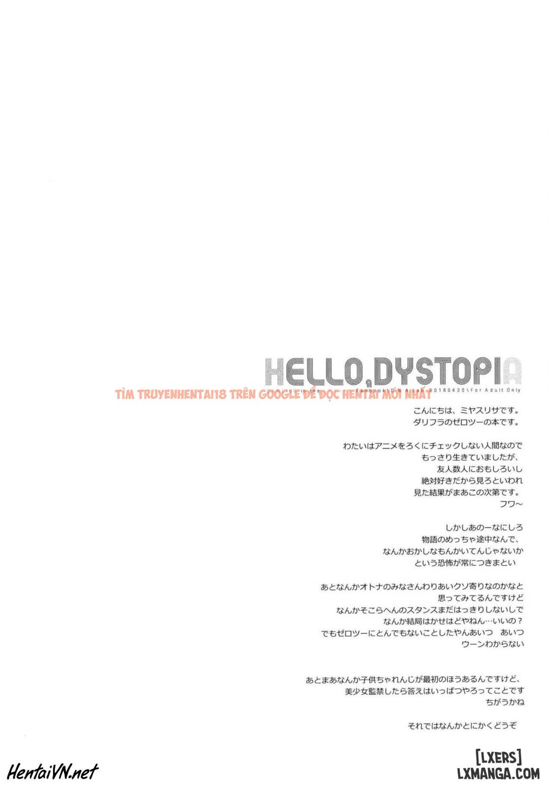 Xem ảnh 1 trong truyện hentai Hello, Dystopia - One Shot - hentaitvn.net