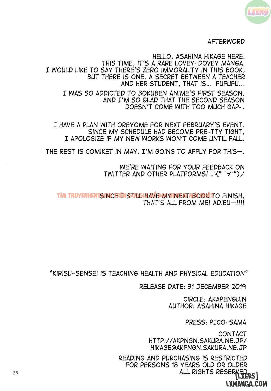 Trang truyện 24 trong truyện tranh Kirisu Sensei Ga Oshieru Hokentaiiku - One Shot - www.truyentvn.net