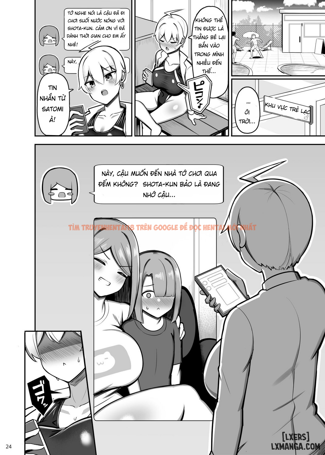 Xem ảnh 22 trong truyện hentai Onee-chan to, Mama to, Honki Koubi. Ii - Chị gái trông trẻ ở hồ bơi (1 + 2) - hentaitvn.net