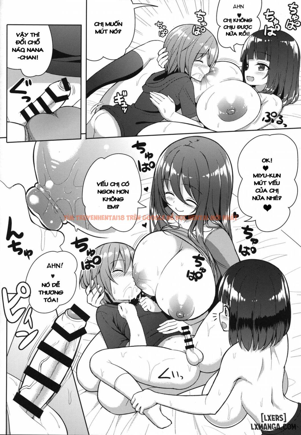 Xem ảnh 12 trong truyện hentai Onee-san To Onee-chan De Sandwich - One Shot - hentaitvn.net