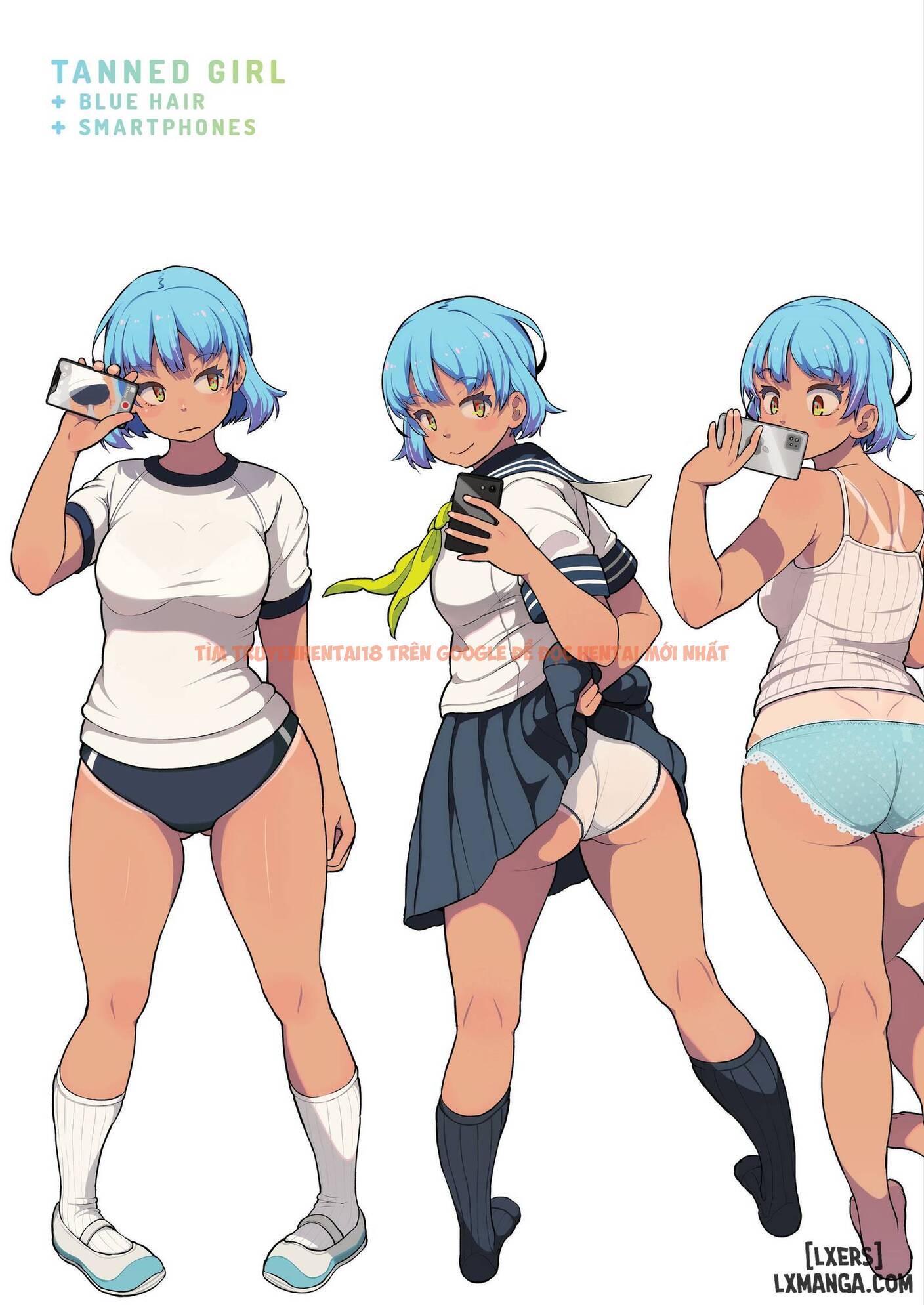Trang truyện 46 trong truyện tranh Tanned Girl + Blue Hair Anthology - OneShot - lxmanga.org