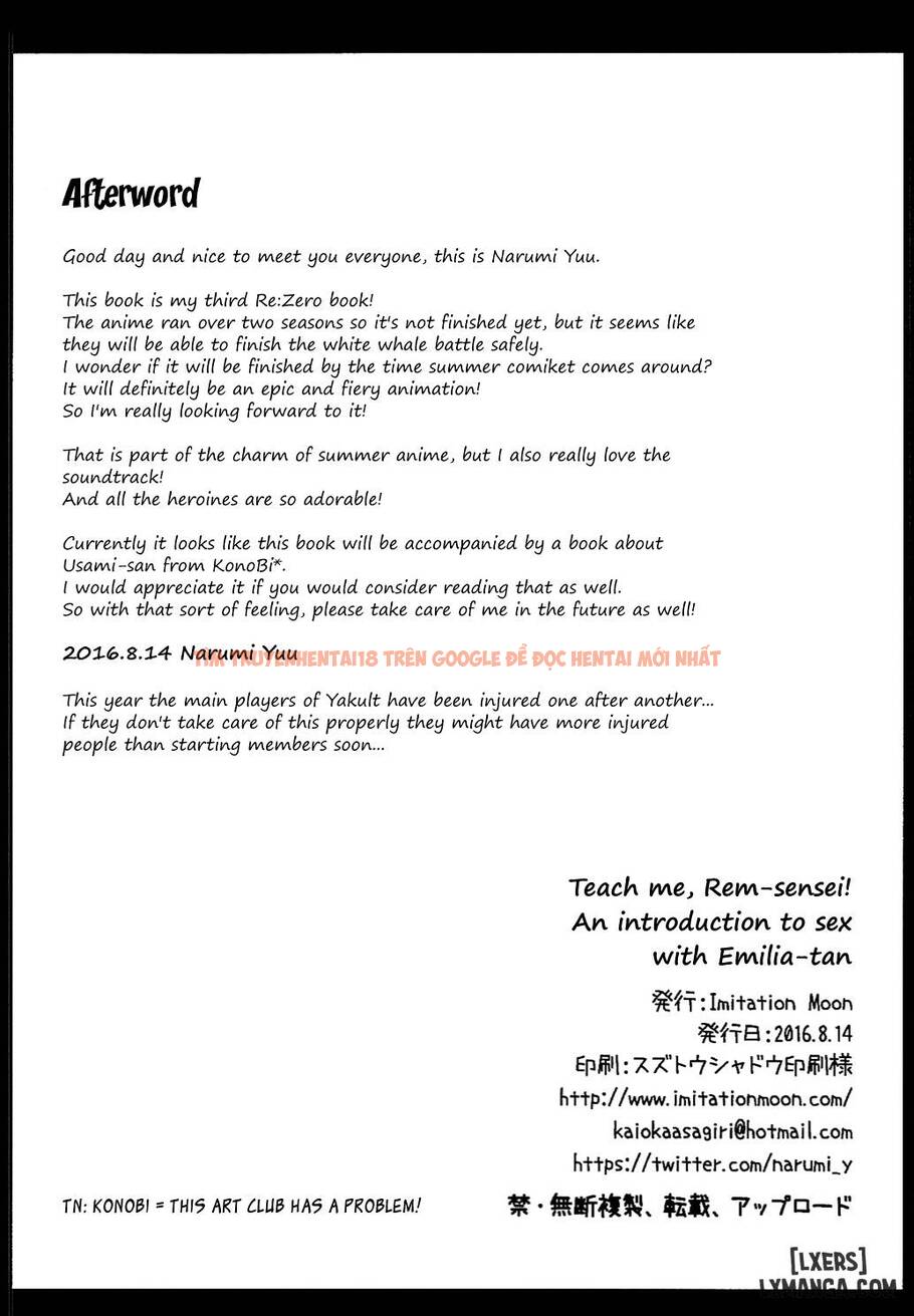 Trang truyện 20 trong truyện tranh Teach Me, Rem-sensei! An Introduction To Sex With Emilia-tan - One Shot - lxmanga.org
