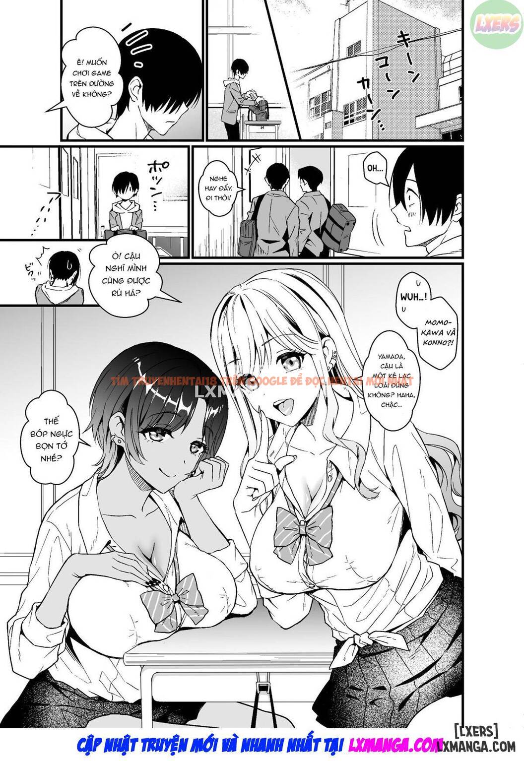 Xem ảnh 5 trong truyện hentai That Time Gyarus Asked Me To Grope Their Tits After Class - One Shot - hentaitvn.net