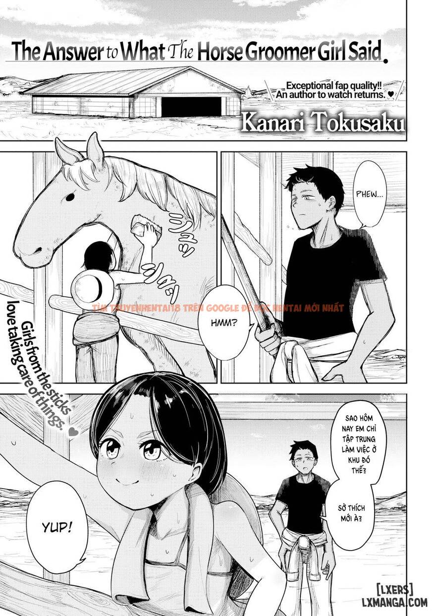 Trang truyện 0 trong truyện tranh The Answer To What The Horse Groomer Girl Said - One Shot - lxmanga.org